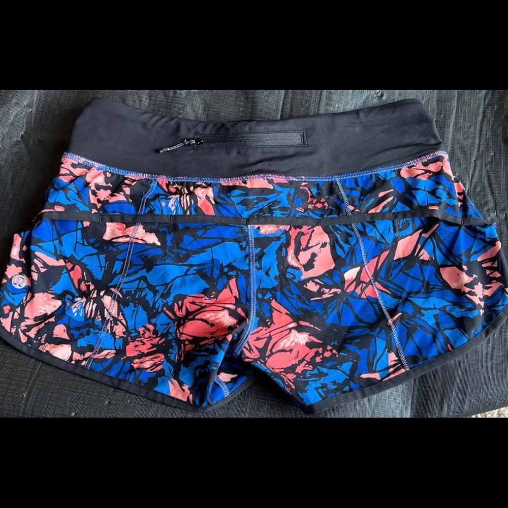 Original Lululemon Speed Up Shorts in Paint Storm Harbor Blue! Size 4.